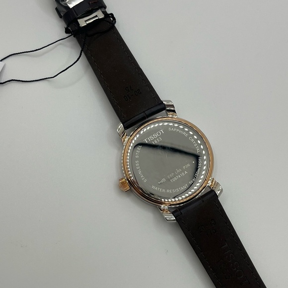 Tissot T-Classic Carson Rose Gold Brown Leather Band Watch - Picture 3 of 8